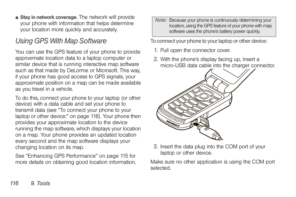 Using gps with map software | Sprint Nextel BRUTE I686 User Manual | Page 130 / 199