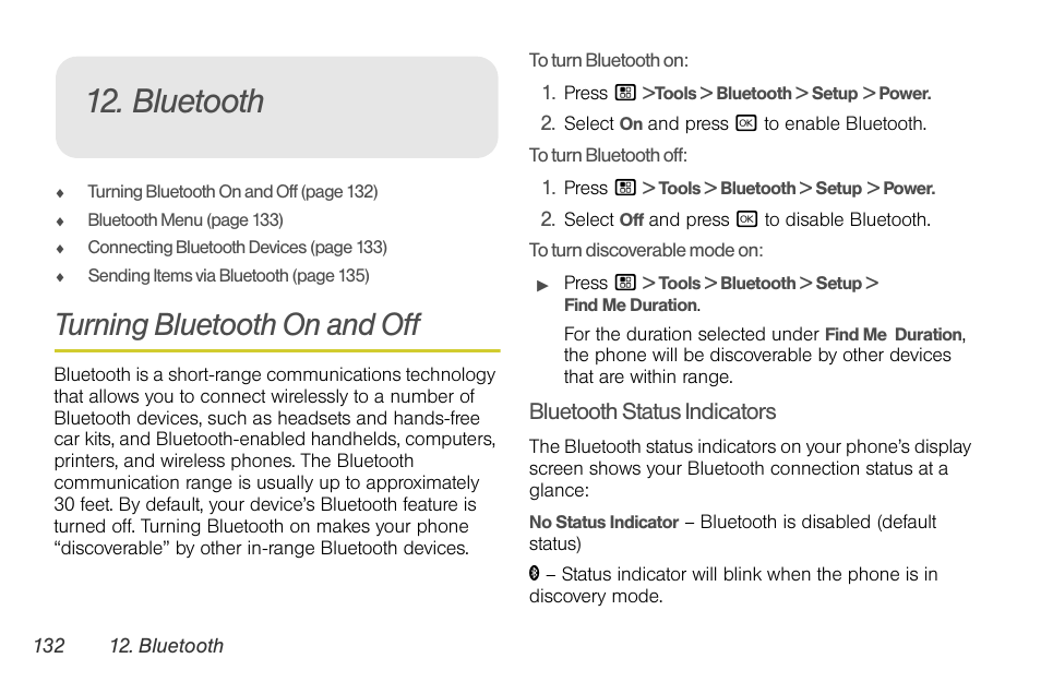 Bluetooth, Turning bluetooth on and off | Sprint Nextel BRUTE I686 User Manual | Page 146 / 199