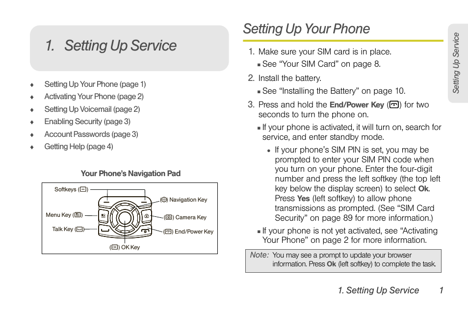 Setting up service, Setting up your phone | Sprint Nextel BRUTE I686 User Manual | Page 15 / 199