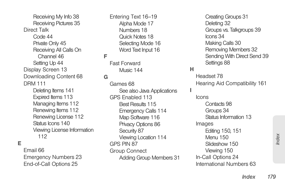 Sprint Nextel BRUTE I686 User Manual | Page 193 / 199