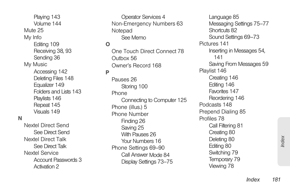 Sprint Nextel BRUTE I686 User Manual | Page 195 / 199