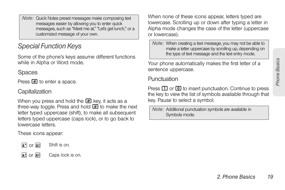 Special function keys | Sprint Nextel BRUTE I686 User Manual | Page 33 / 199