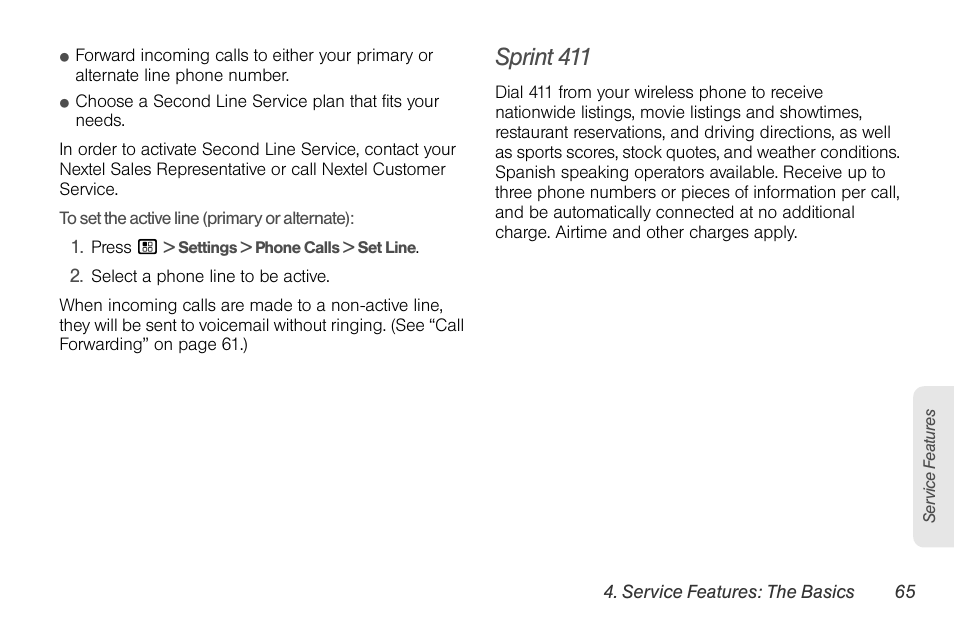 Sprint 411 | Sprint Nextel BRUTE I686 User Manual | Page 79 / 199