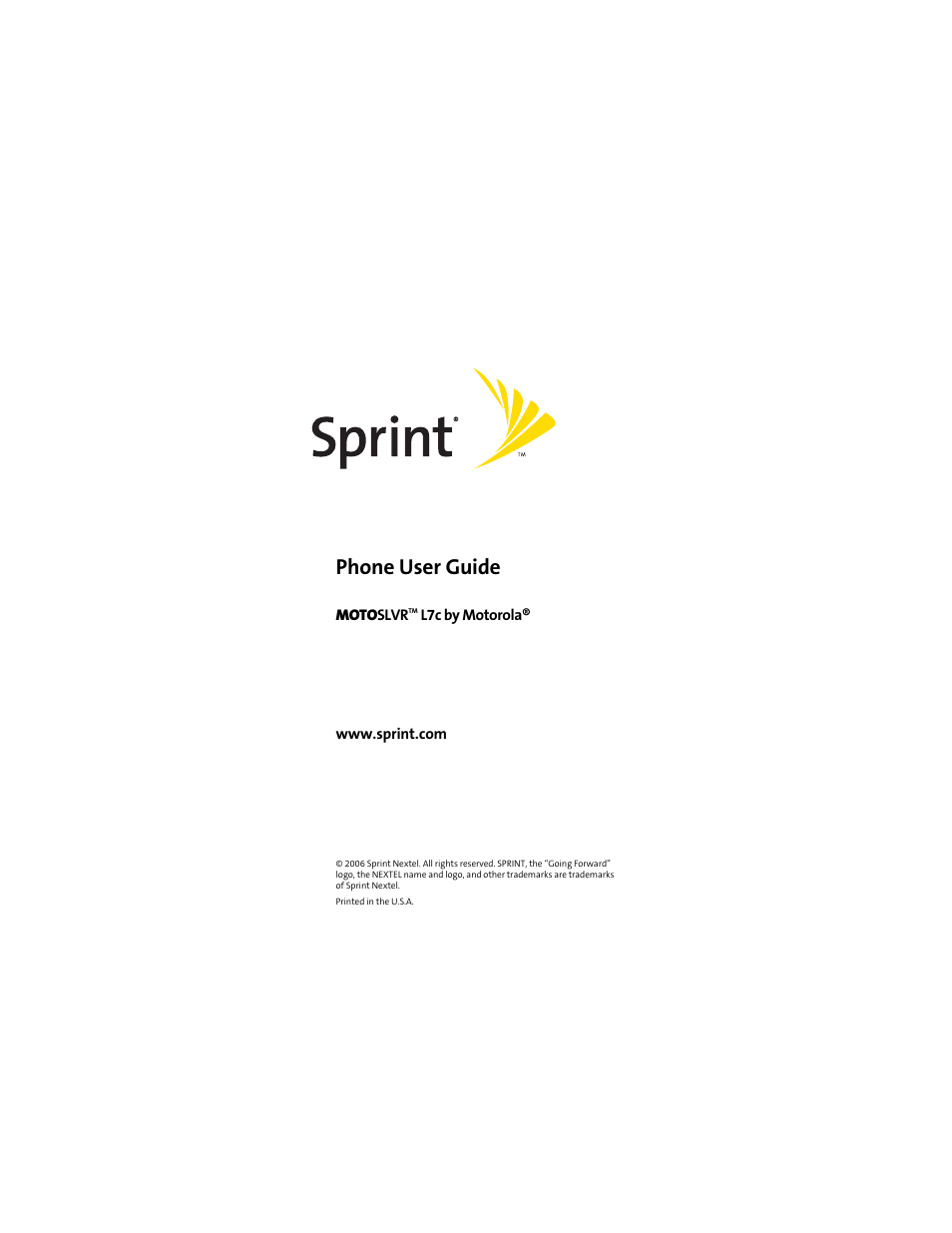 Sprint Nextel MOTOSLVR L7C User Manual | 228 pages