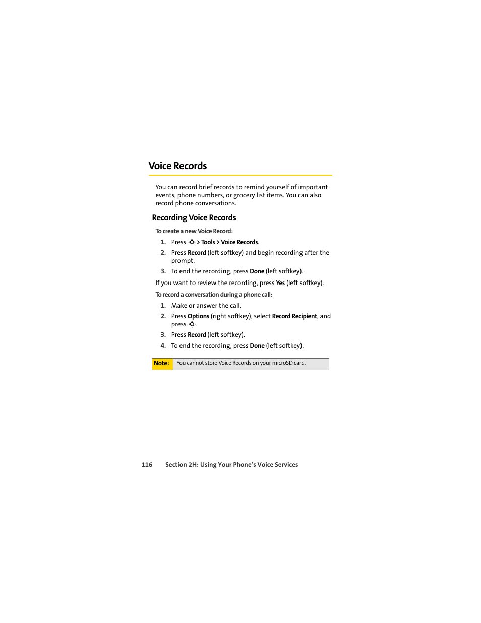 Voice records, Recording voice records | Sprint Nextel MOTOSLVR L7C User Manual | Page 132 / 228