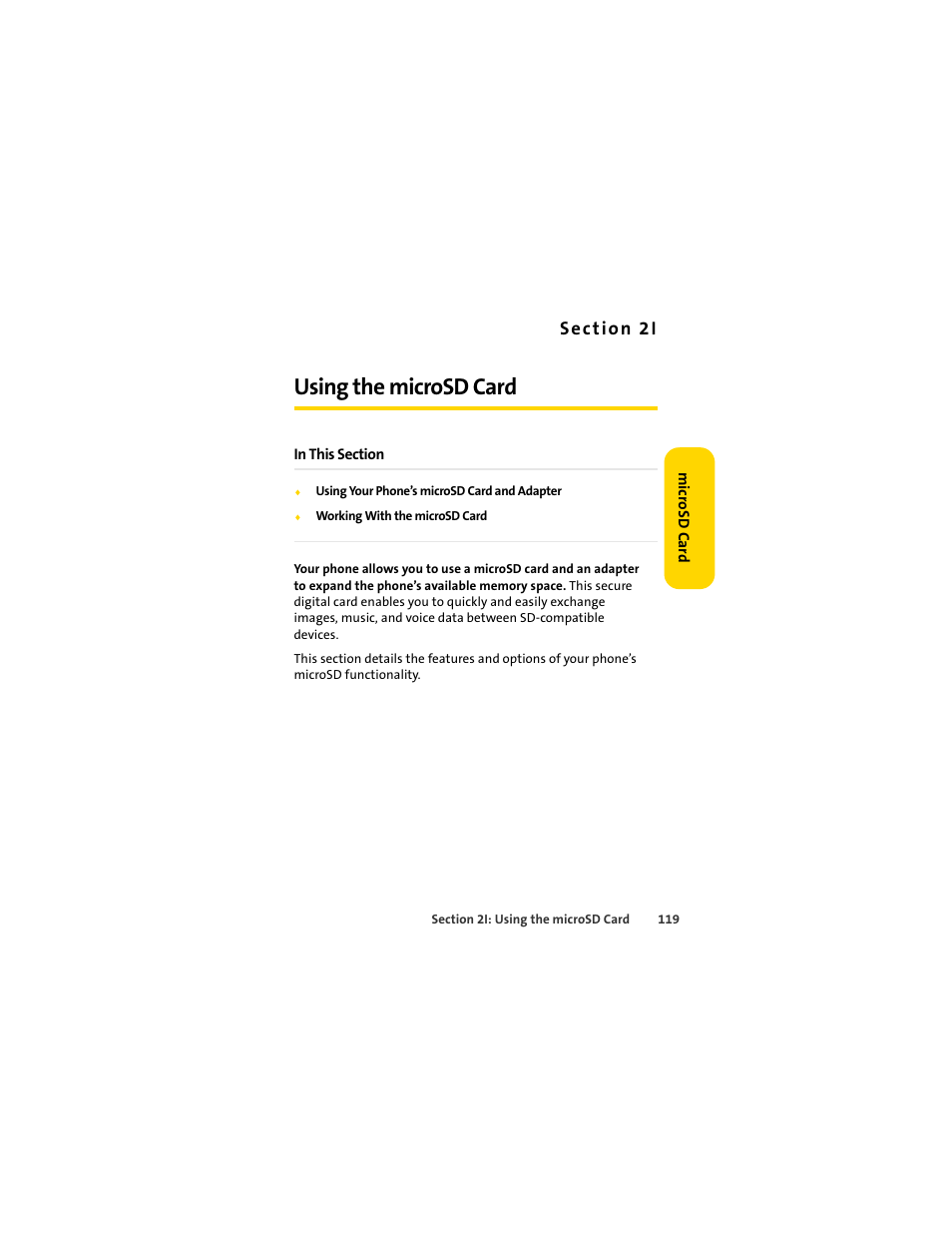 Using the microsd card, 2i. using the microsd card | Sprint Nextel MOTOSLVR L7C User Manual | Page 135 / 228