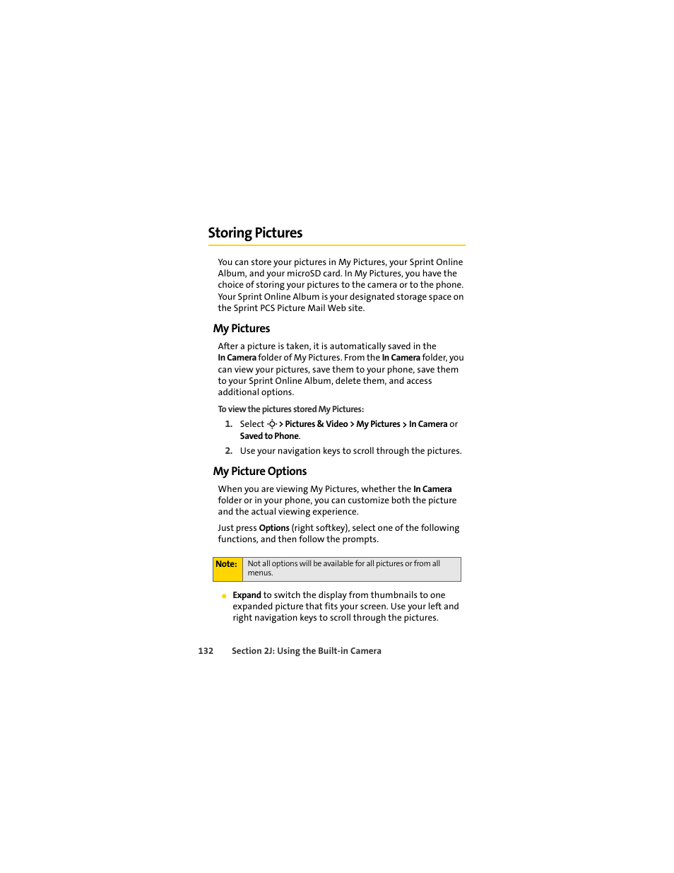 Storing pictures, My pictures, My picture options | Sprint Nextel MOTOSLVR L7C User Manual | Page 148 / 228