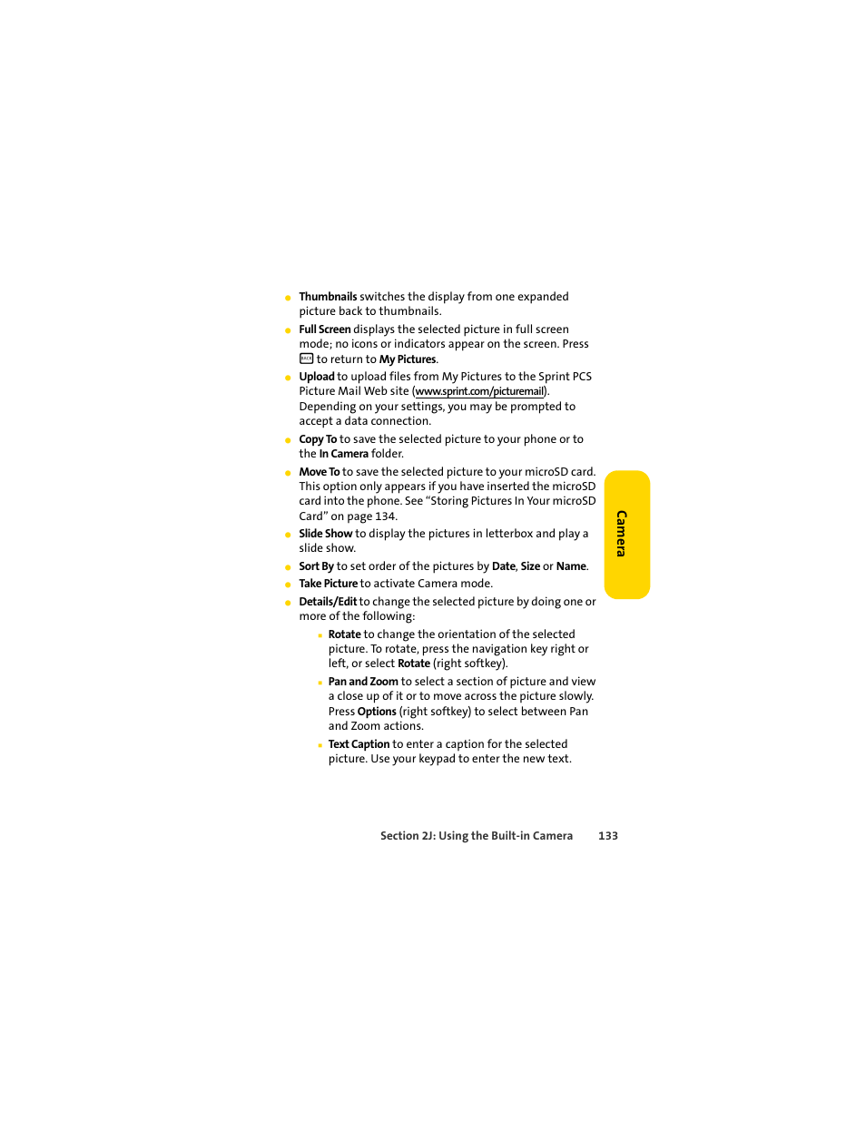 Ca m e ra | Sprint Nextel MOTOSLVR L7C User Manual | Page 149 / 228