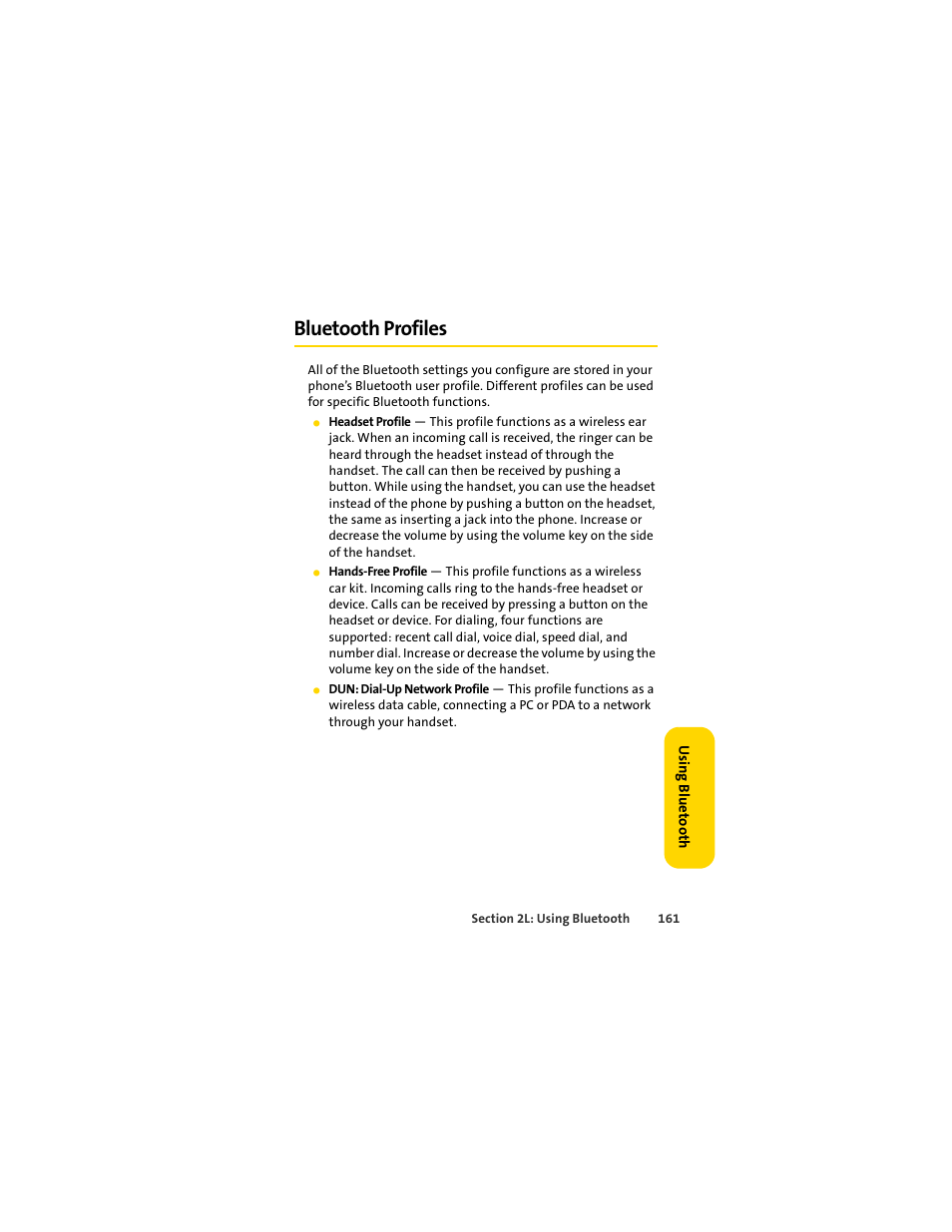 Bluetooth profiles | Sprint Nextel MOTOSLVR L7C User Manual | Page 177 / 228