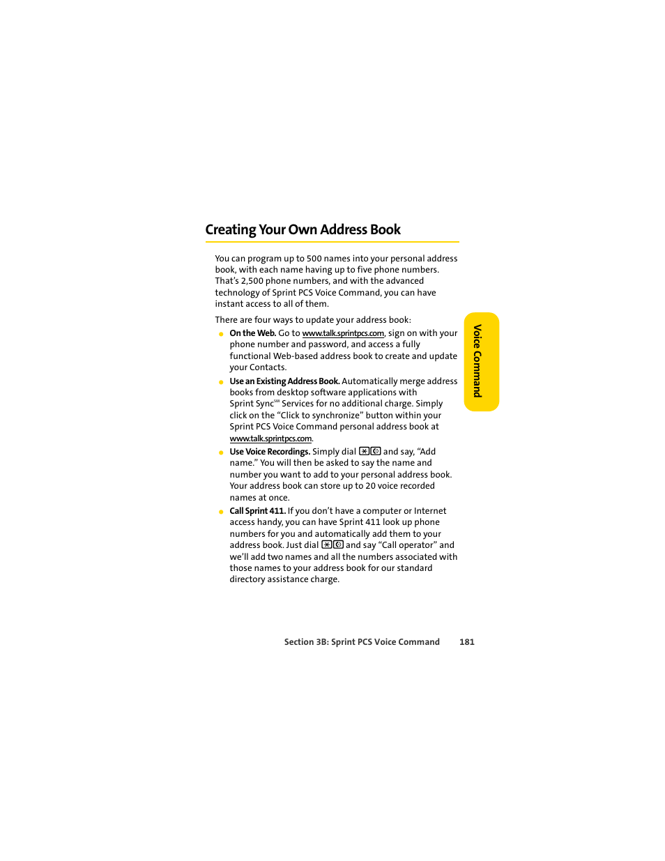 Creating your own address book | Sprint Nextel MOTOSLVR L7C User Manual | Page 197 / 228