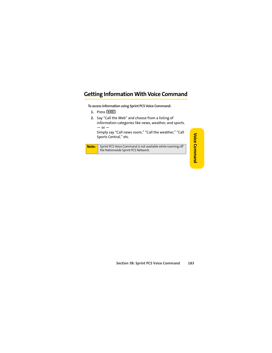 Getting information with voice command | Sprint Nextel MOTOSLVR L7C User Manual | Page 199 / 228