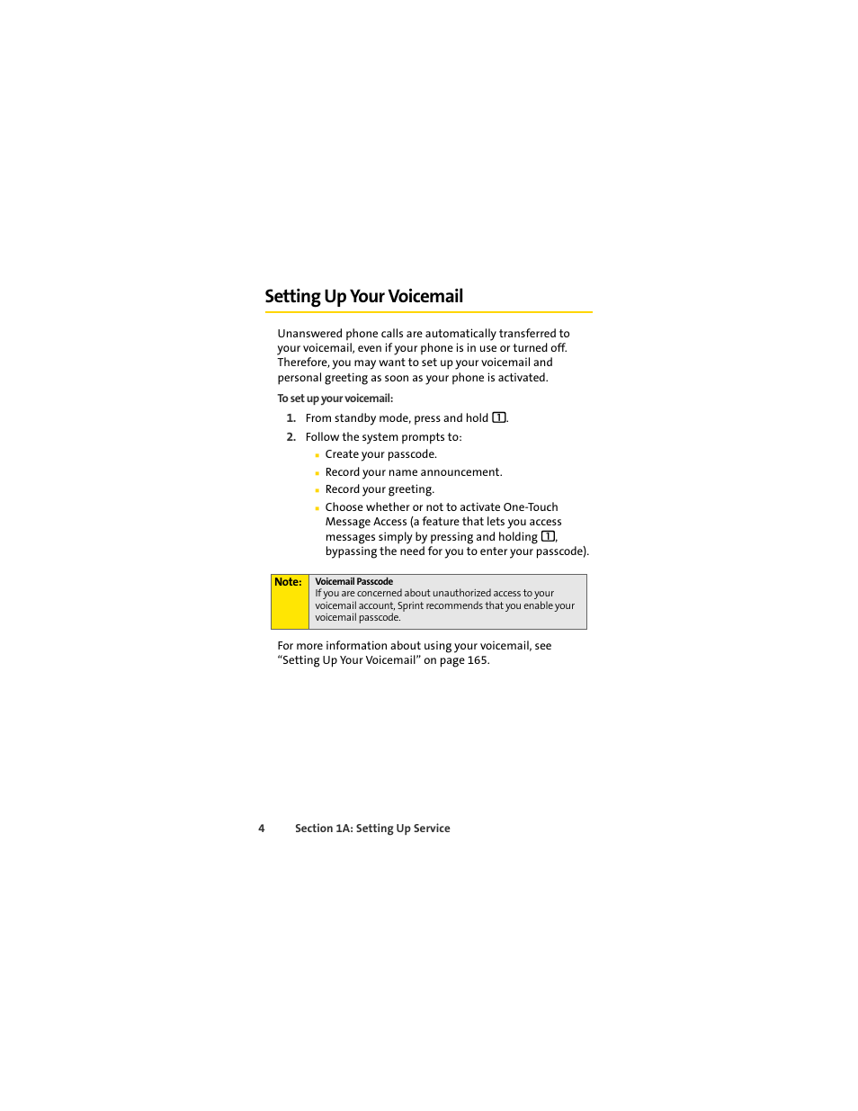 Setting up your voicemail | Sprint Nextel MOTOSLVR L7C User Manual | Page 20 / 228