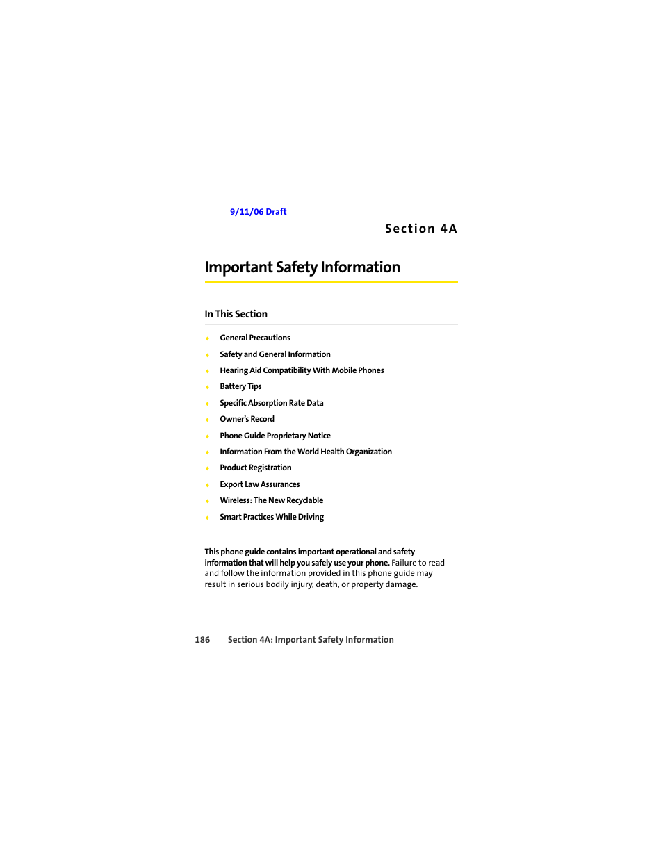 Important safety information, 4a. important safety information | Sprint Nextel MOTOSLVR L7C User Manual | Page 202 / 228