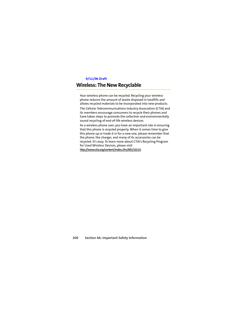 Wireless: the new recyclable | Sprint Nextel MOTOSLVR L7C User Manual | Page 216 / 228