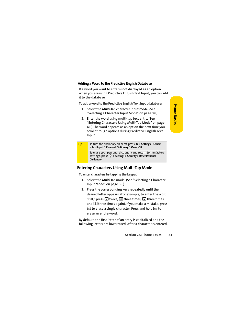 Entering characters using multi-tap mode | Sprint Nextel MOTOSLVR L7C User Manual | Page 57 / 228