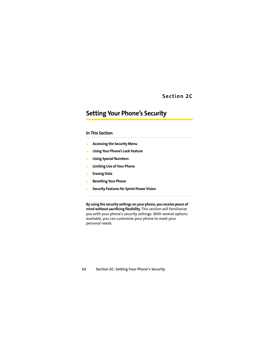 Setting your phone’s security, 2c. setting your phone’s security | Sprint Nextel MOTOSLVR L7C User Manual | Page 78 / 228