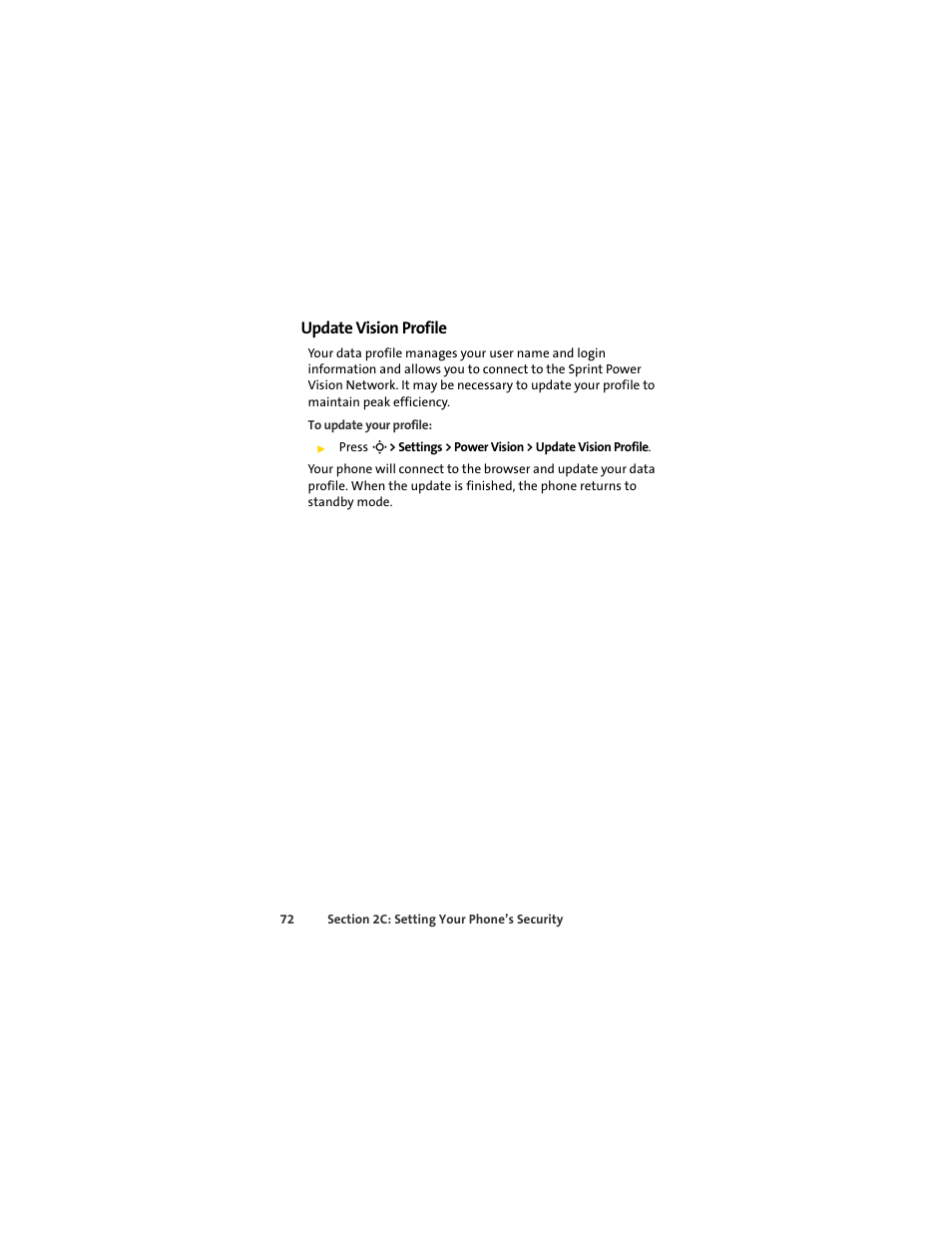 Update vision profile | Sprint Nextel MOTOSLVR L7C User Manual | Page 88 / 228