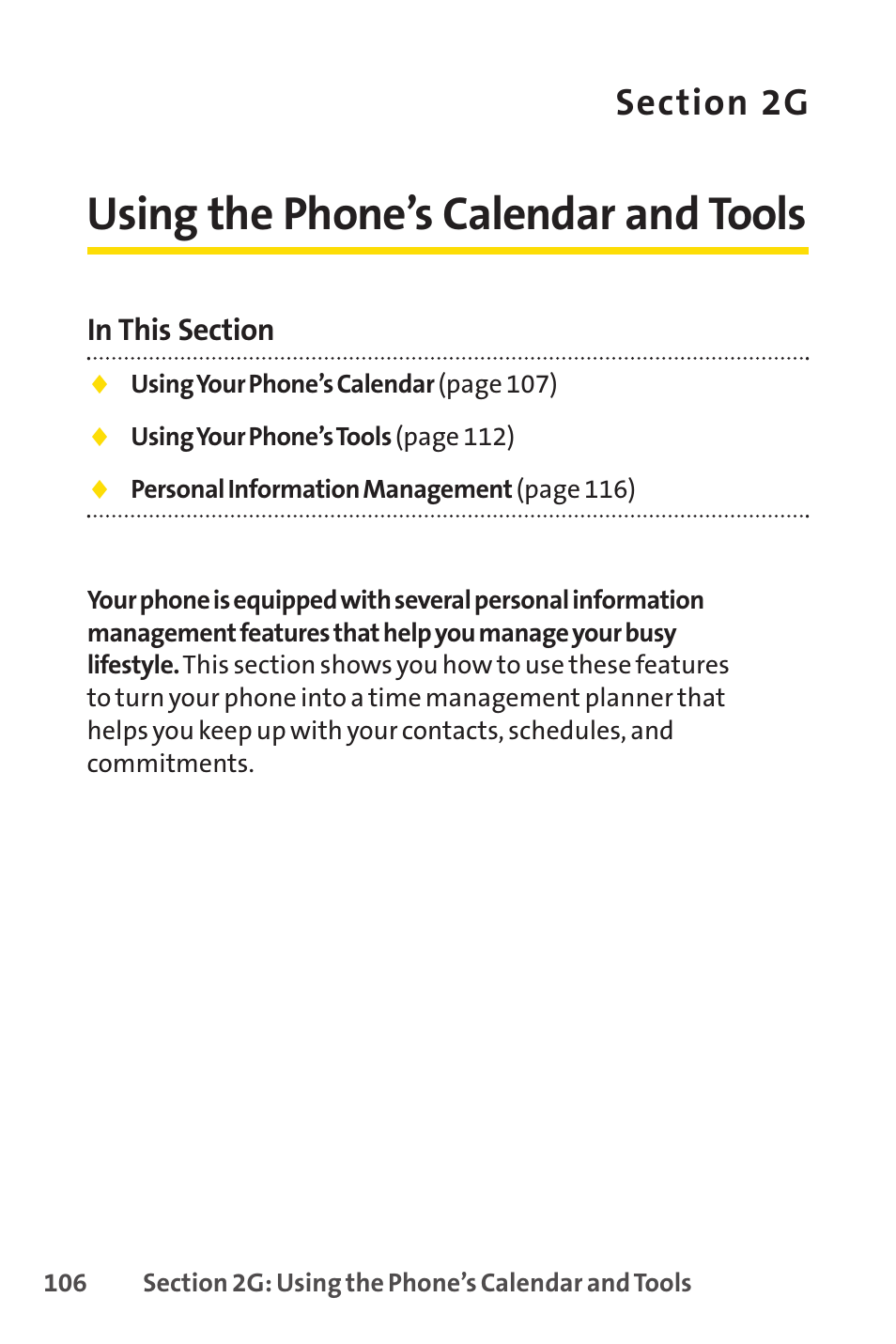 Using the phone’s calendar and tools, 2g. using the phone’s calendar and tools | Sprint Nextel VISION S1 User Manual | Page 122 / 218