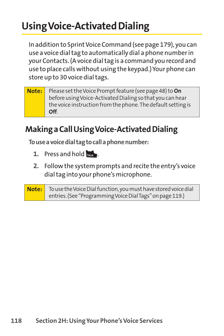 Using voice-activated dialing, Making a call using voice-activated dialing | Sprint Nextel VISION S1 User Manual | Page 134 / 218