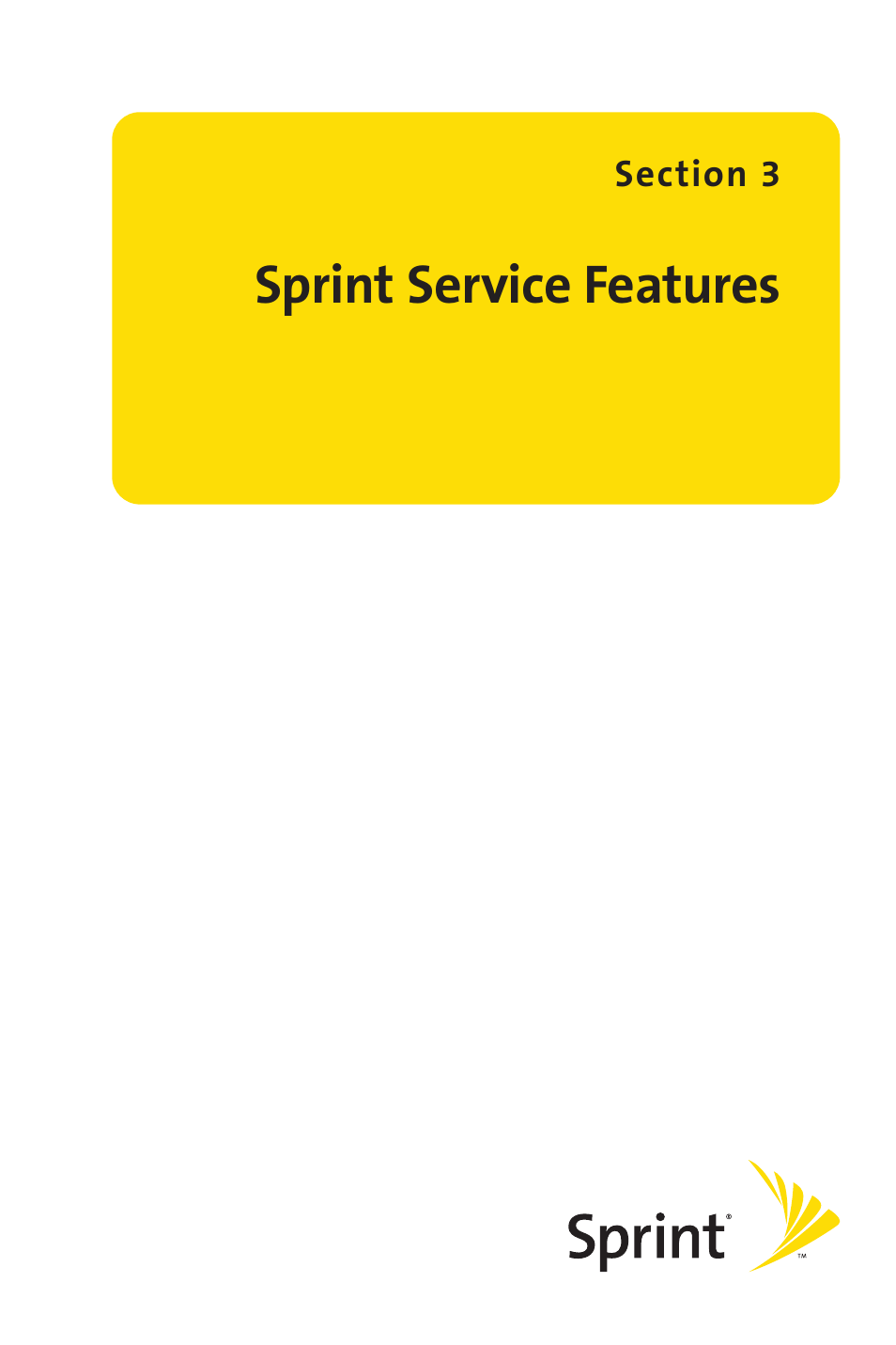 Section 3: sprint service features, Sprint service features | Sprint Nextel VISION S1 User Manual | Page 151 / 218