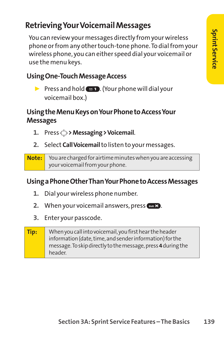 Retrieving your voicemail messages | Sprint Nextel VISION S1 User Manual | Page 155 / 218