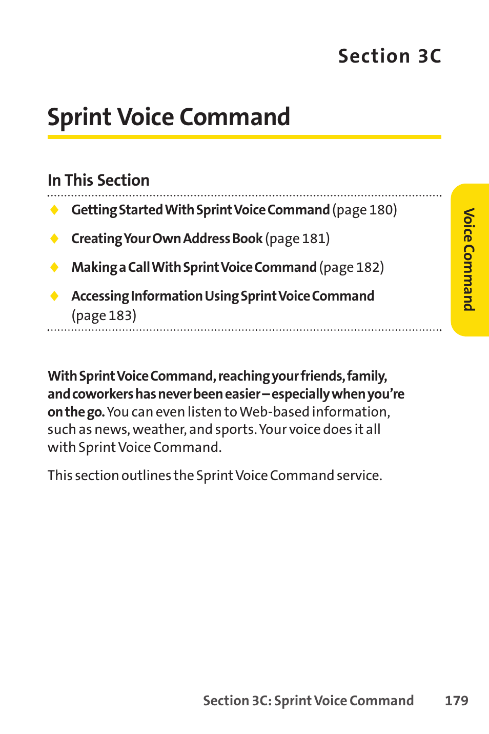 Sprint voice command, 3c. sprint voice command | Sprint Nextel VISION S1 User Manual | Page 195 / 218