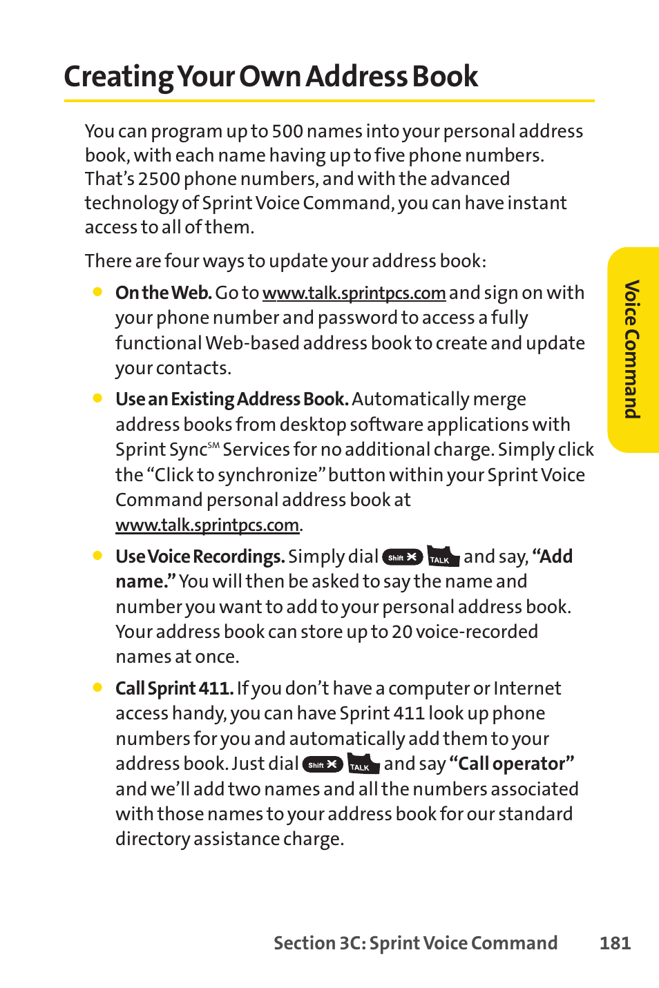 Creating your own address book | Sprint Nextel VISION S1 User Manual | Page 197 / 218