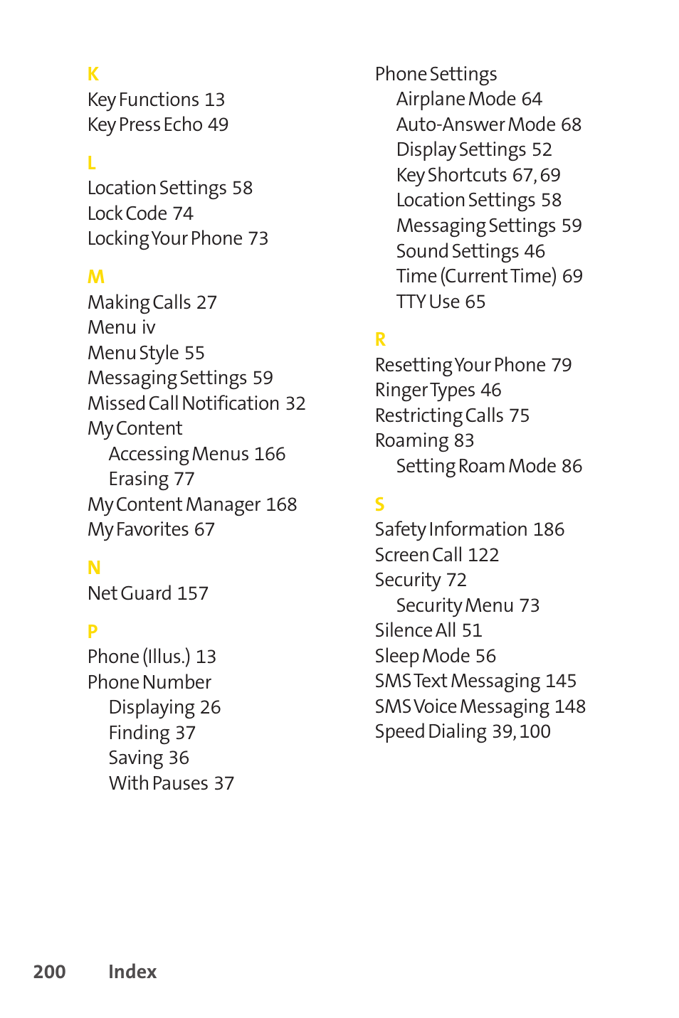 Sprint Nextel VISION S1 User Manual | Page 216 / 218