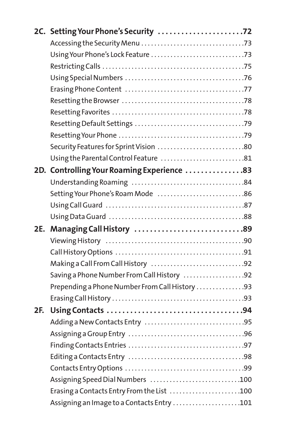 Sprint Nextel VISION S1 User Manual | Page 3 / 218