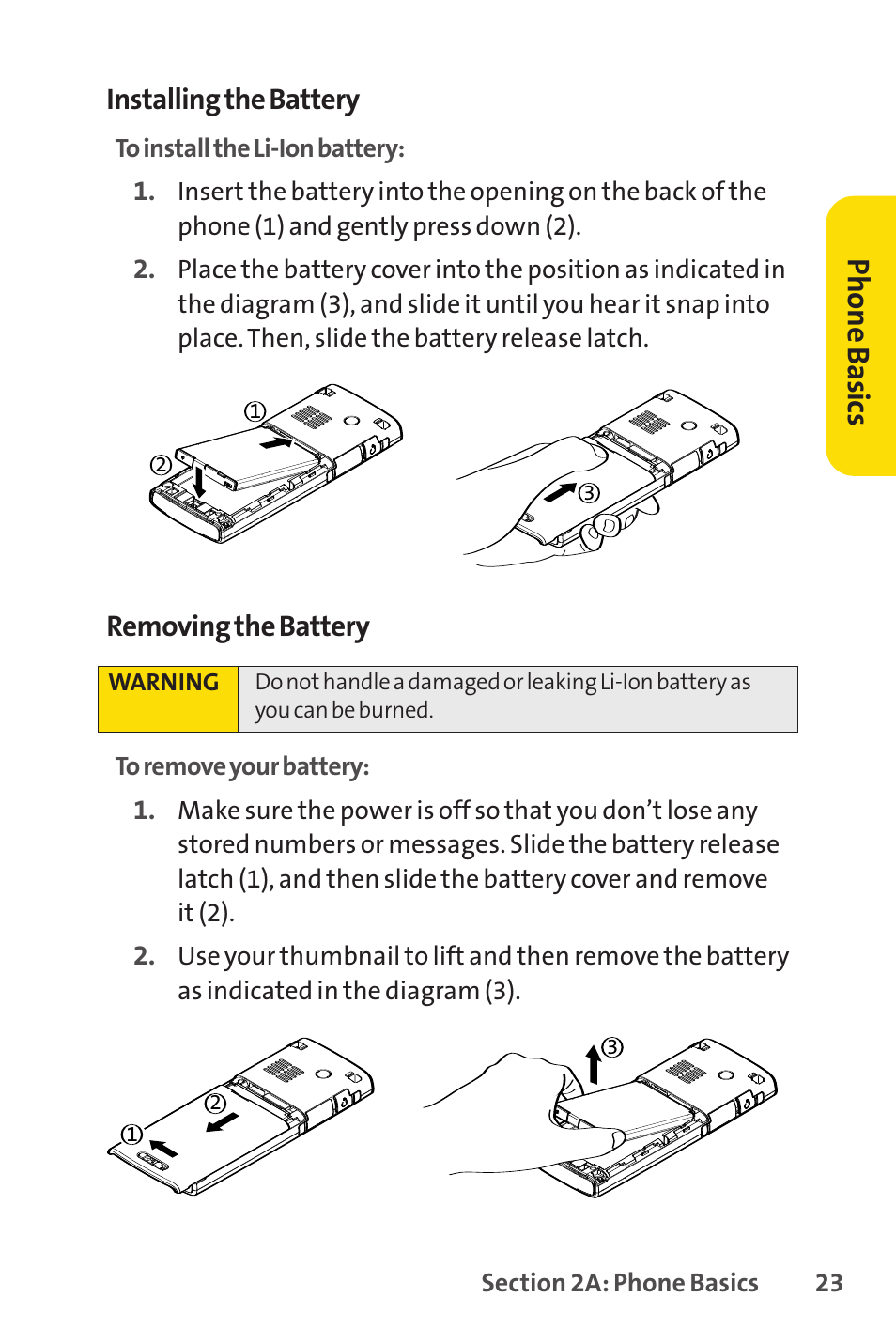Ph on e b as ics | Sprint Nextel VISION S1 User Manual | Page 39 / 218