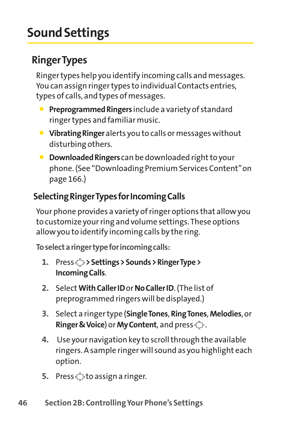 Sound settings, Ringer types | Sprint Nextel VISION S1 User Manual | Page 62 / 218