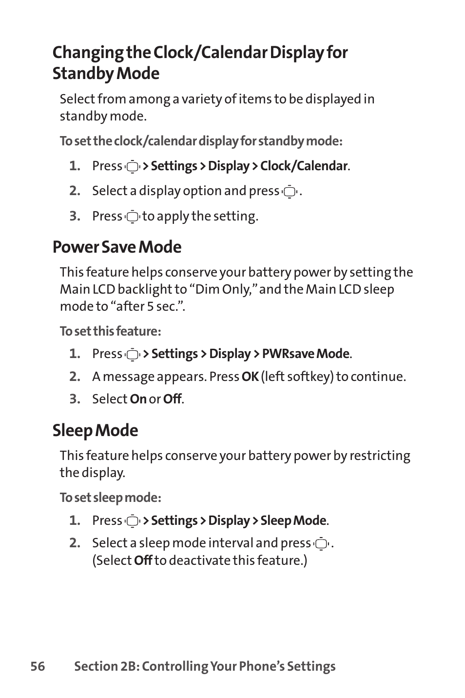 Power save mode, Sleep mode | Sprint Nextel VISION S1 User Manual | Page 72 / 218