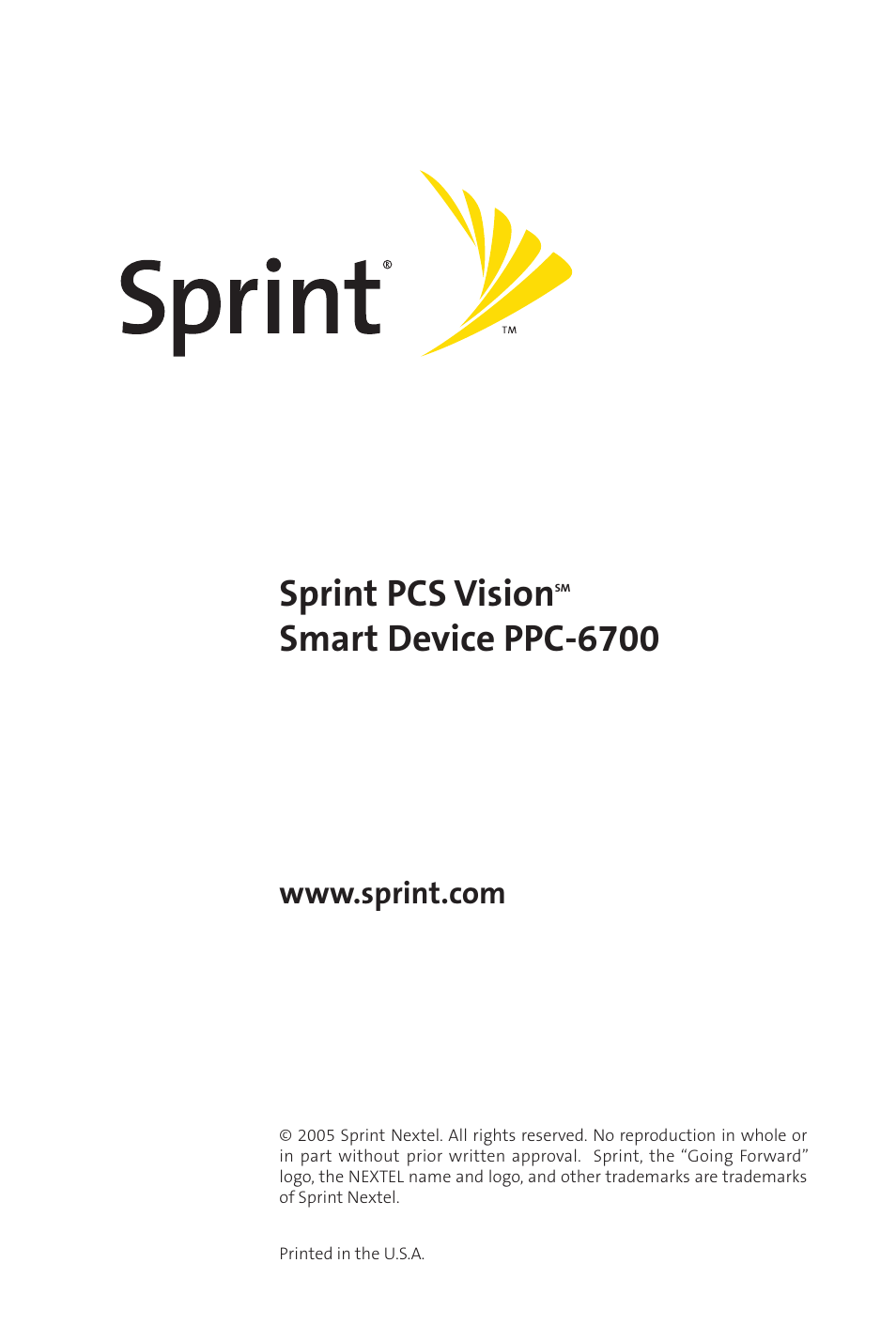Sprint Nextel Sprint PCS Vision Smart Device PPC-6700 User Manual | 164 pages