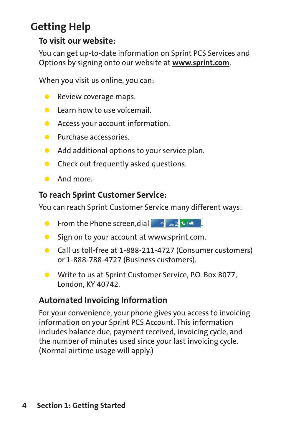 Getting help | Sprint Nextel Sprint PCS Vision Smart Device PPC-6700 User Manual | Page 10 / 164