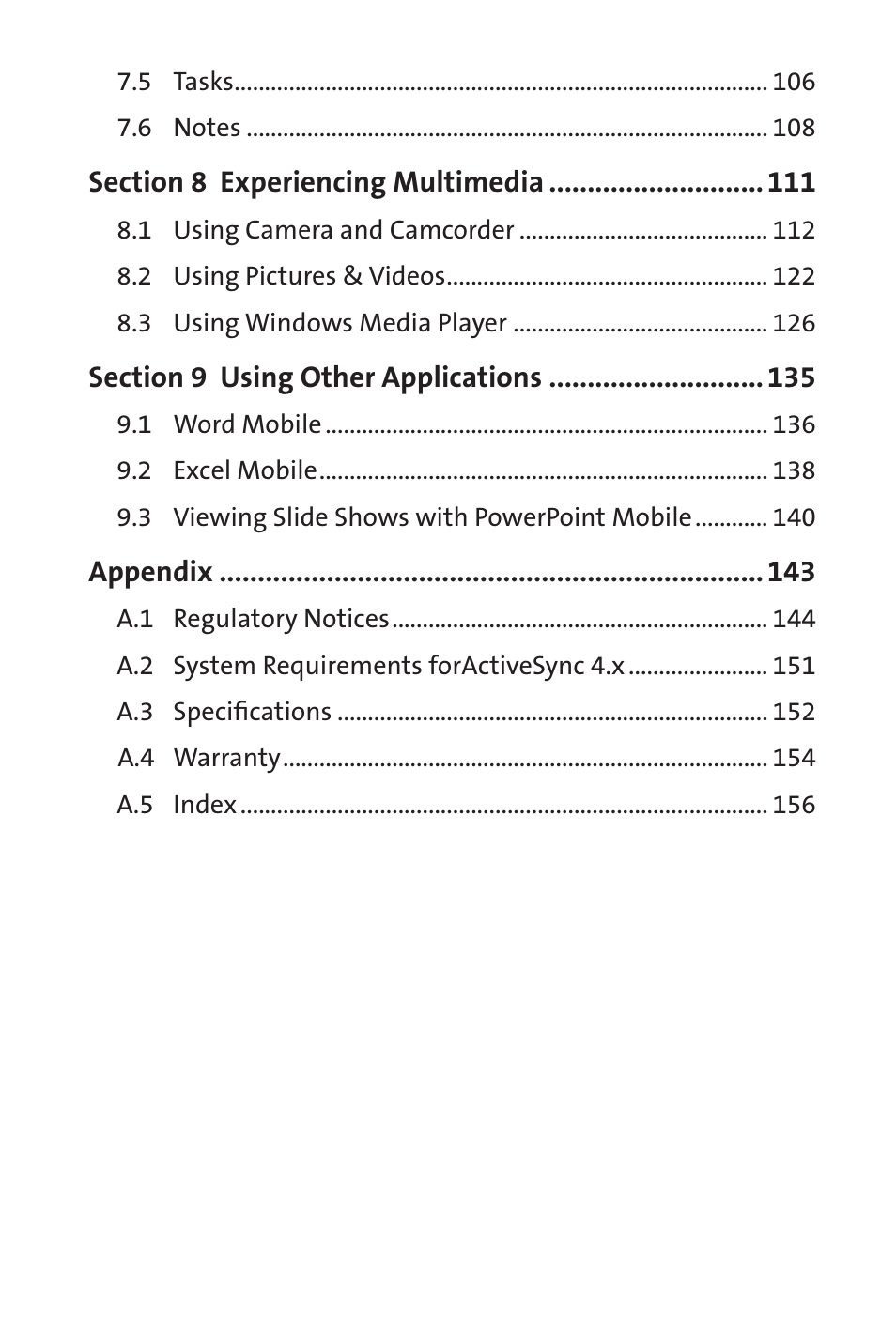 Sprint Nextel Sprint PCS Vision Smart Device PPC-6700 User Manual | Page 5 / 164