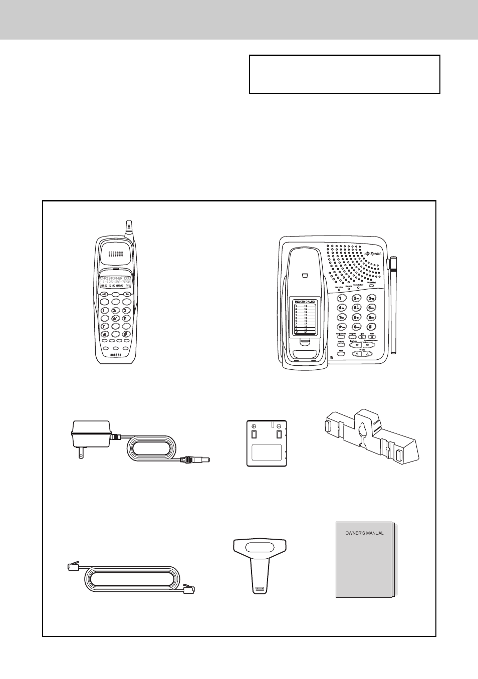 Parts checklist, Belt clip owner’s manual, Handset | Base unit | Sprint Nextel 900MHz Digital Cordless Phone with Call Waiting User Manual | Page 4 / 29