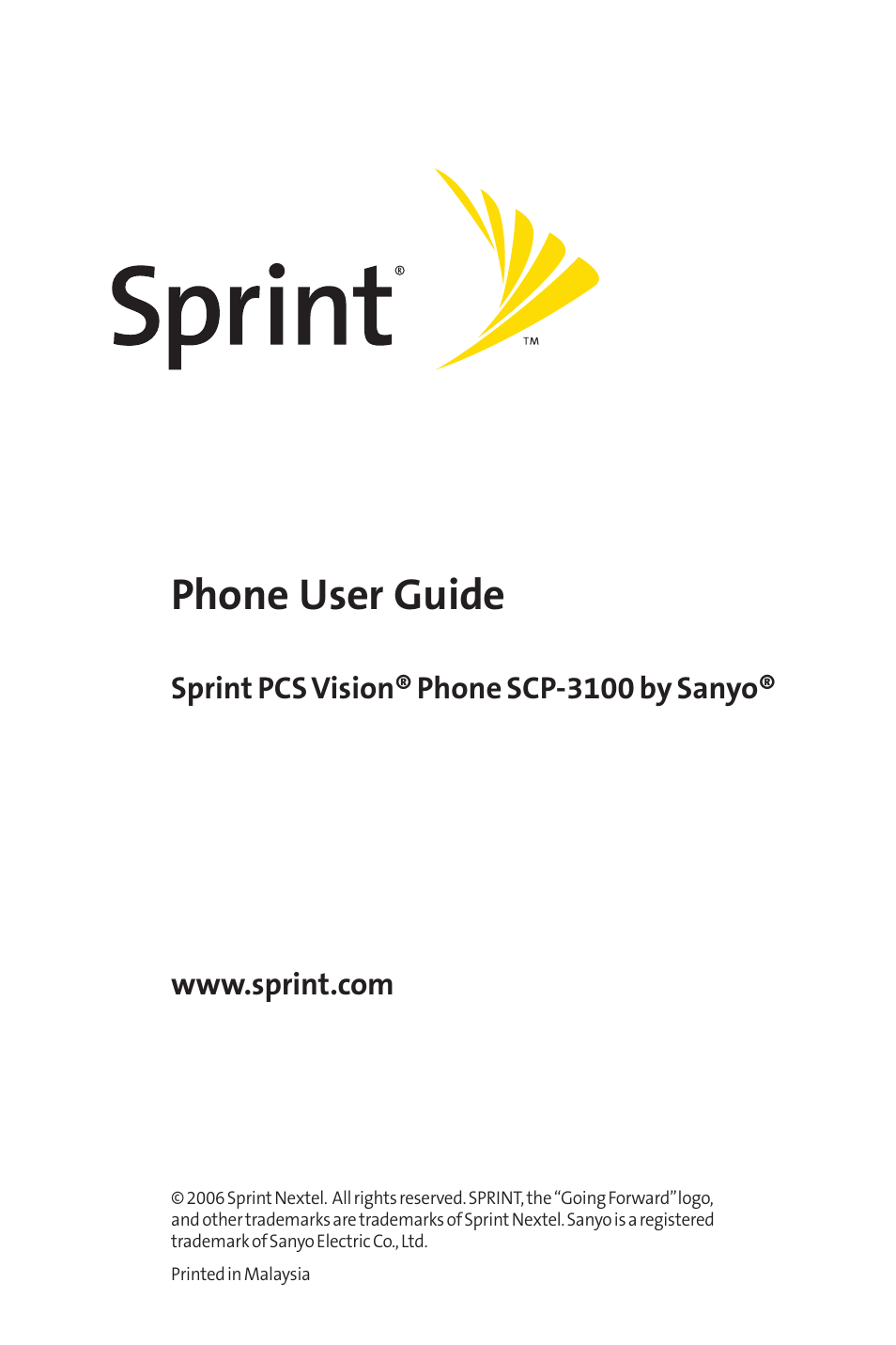 Sprint Nextel PCSVISIONPHONE SCP-3100 User Manual | 270 pages