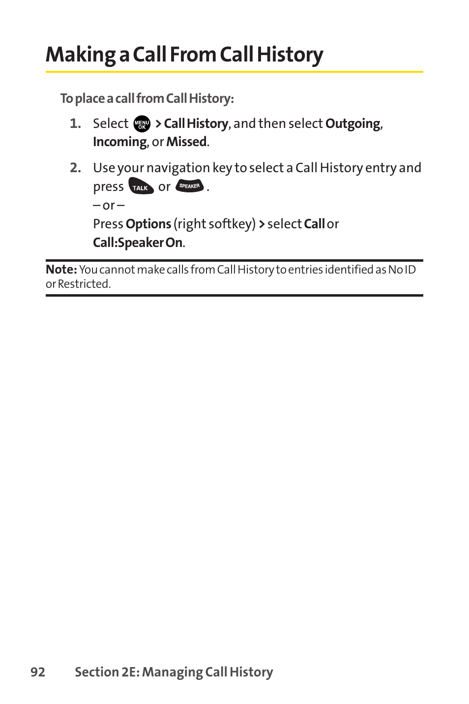 Making a call from call history | Sprint Nextel PCSVISIONPHONE SCP-3100 User Manual | Page 108 / 270