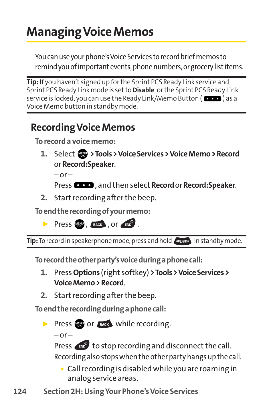 Managing voice memos | Sprint Nextel PCSVISIONPHONE SCP-3100 User Manual | Page 140 / 270