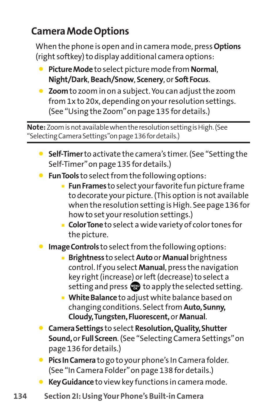 Camera mode options, Fun tools to select from the following options, Key guidance to view key functions in camera mode | Sprint Nextel PCSVISIONPHONE SCP-3100 User Manual | Page 150 / 270