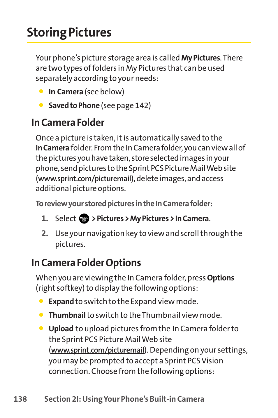 Storing pictures | Sprint Nextel PCSVISIONPHONE SCP-3100 User Manual | Page 154 / 270