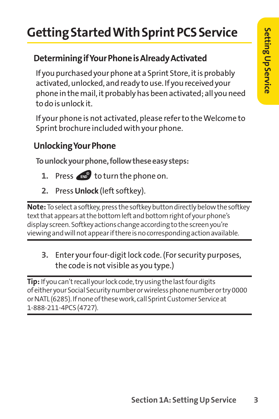 Getting started with sprint pcs service | Sprint Nextel PCSVISIONPHONE SCP-3100 User Manual | Page 19 / 270