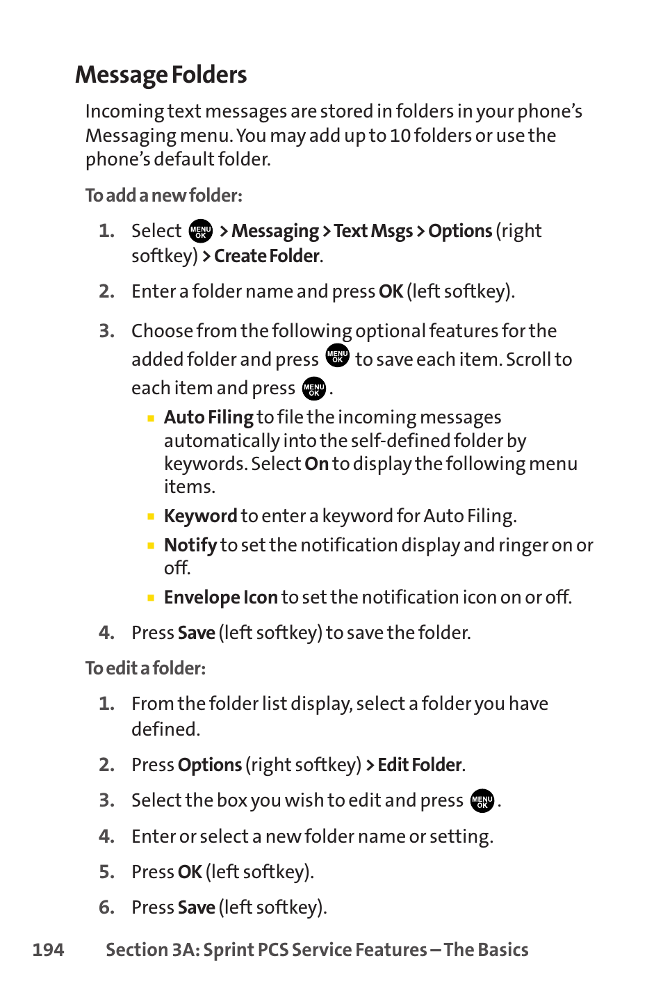 Message folders | Sprint Nextel PCSVISIONPHONE SCP-3100 User Manual | Page 210 / 270