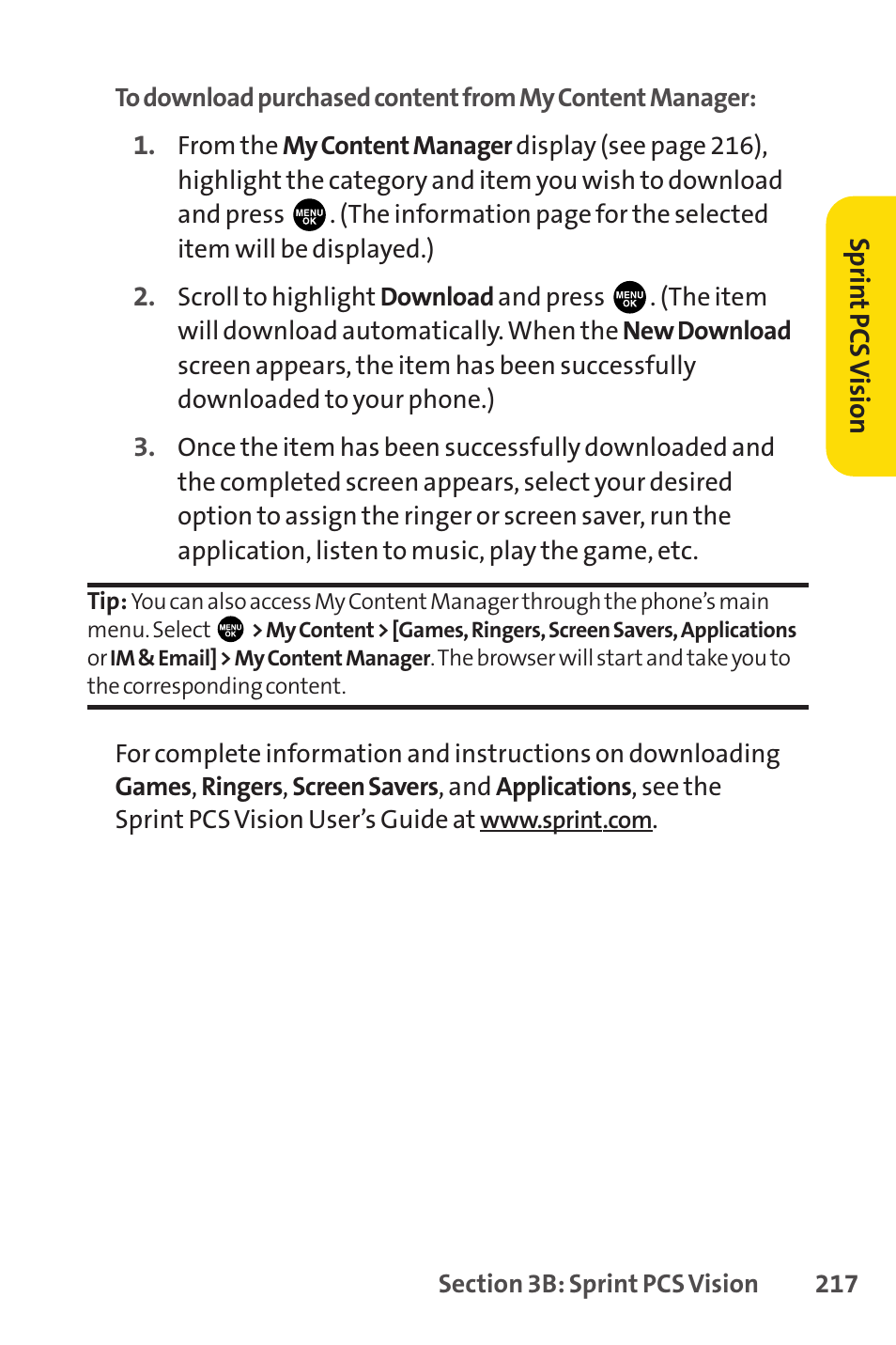 Sprint Nextel PCSVISIONPHONE SCP-3100 User Manual | Page 233 / 270