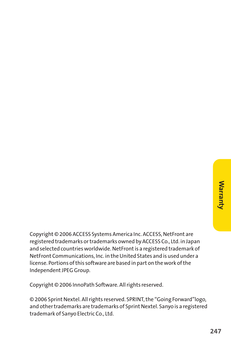 Sprint Nextel PCSVISIONPHONE SCP-3100 User Manual | Page 263 / 270