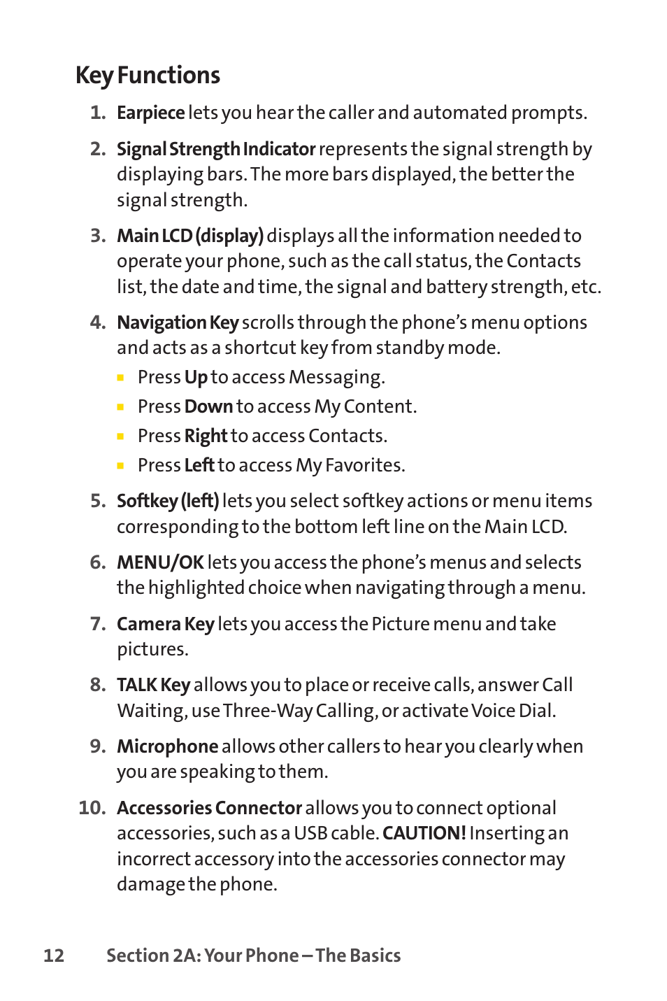 Key functions | Sprint Nextel PCSVISIONPHONE SCP-3100 User Manual | Page 28 / 270