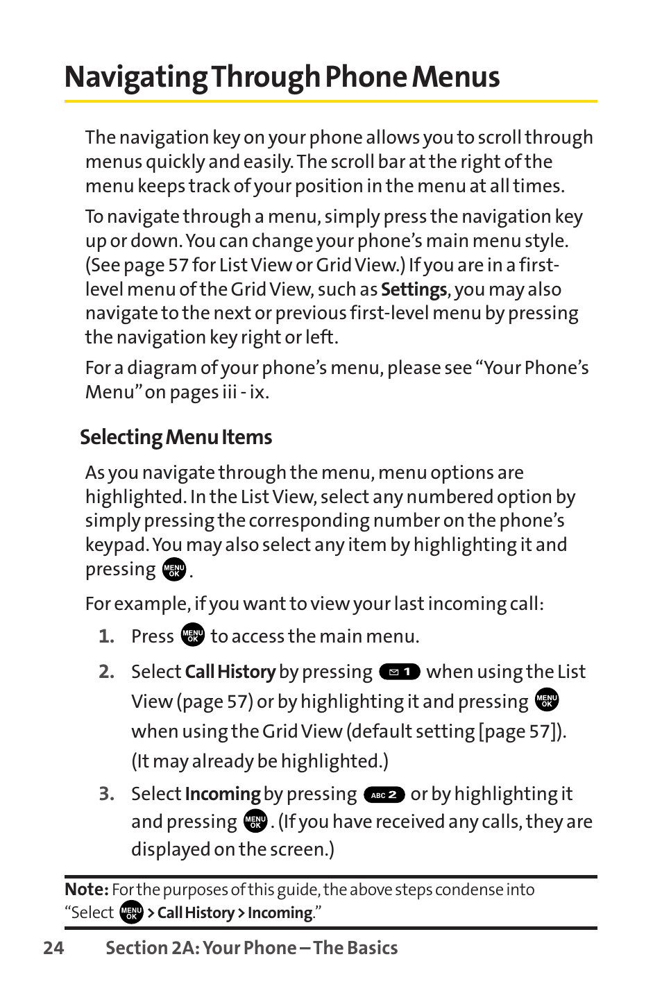 Navigating through phone menus | Sprint Nextel PCSVISIONPHONE SCP-3100 User Manual | Page 40 / 270