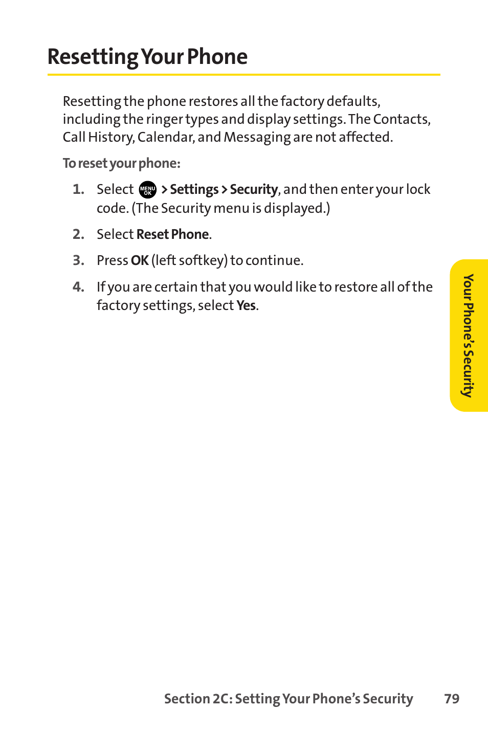 Resetting your phone | Sprint Nextel PCSVISIONPHONE SCP-3100 User Manual | Page 95 / 270