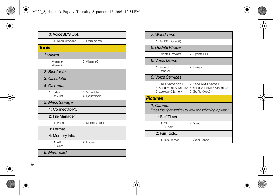 Tools, Pictures | Sprint Nextel M520 User Manual | Page 10 / 199