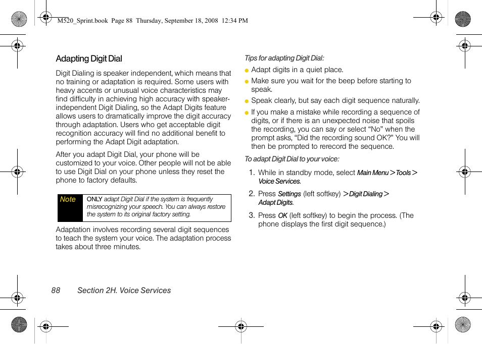 Sprint Nextel M520 User Manual | Page 104 / 199